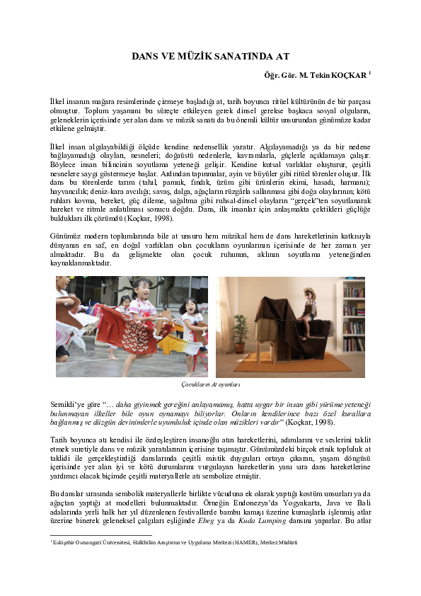 PDF) Dans ve Müzik Sanatında At - M
