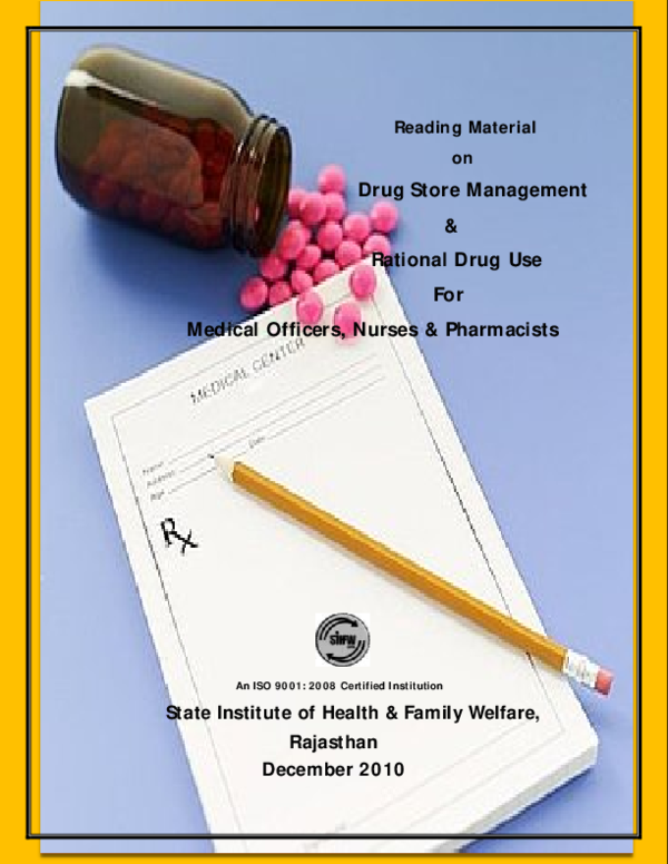 (PDF) Drug Store Management & Rational Drug Use For Medical Officers