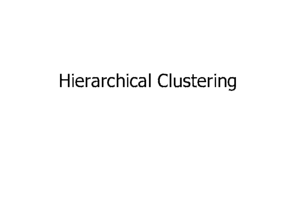 (PDF) Hierarchical Clustering 2 Introduction