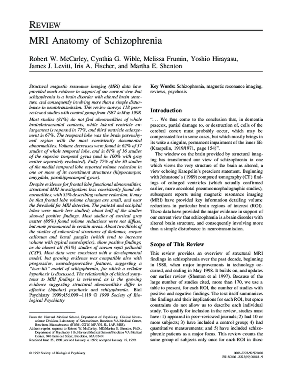 (PDF) MRI anatomy of schizophrenia