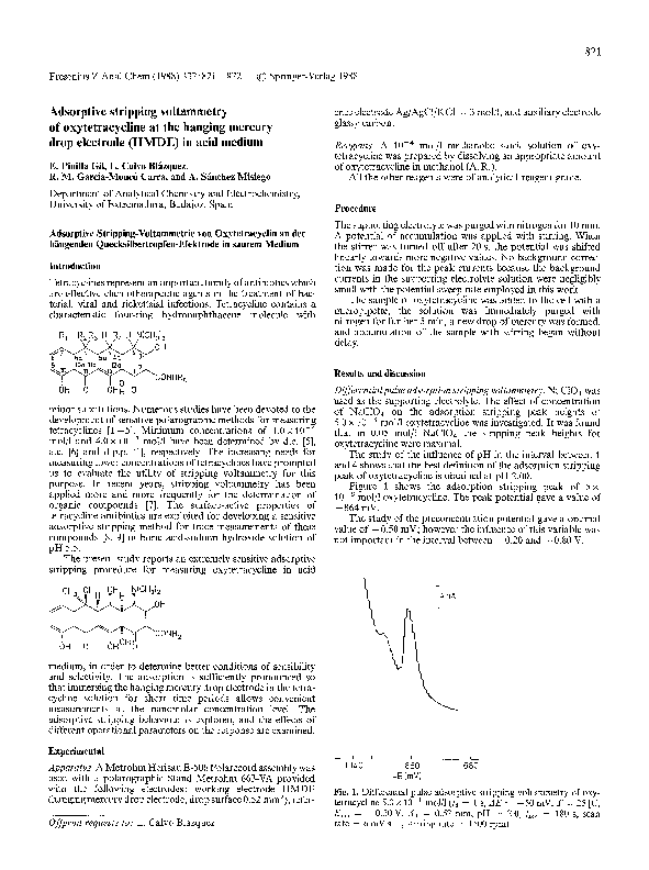 (PDF) Adsorptive stripping voltammetry of oxytetracycline at the ...