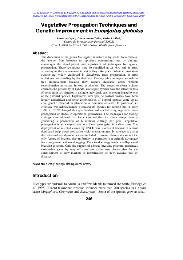 Pdf Vegetative Propagation Techniques And Genetic Improvement In