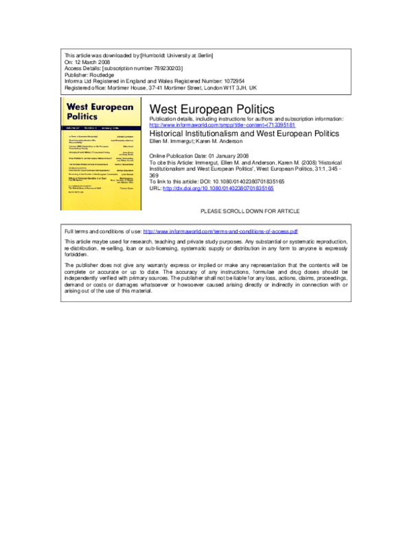 What is historical institutionalism image