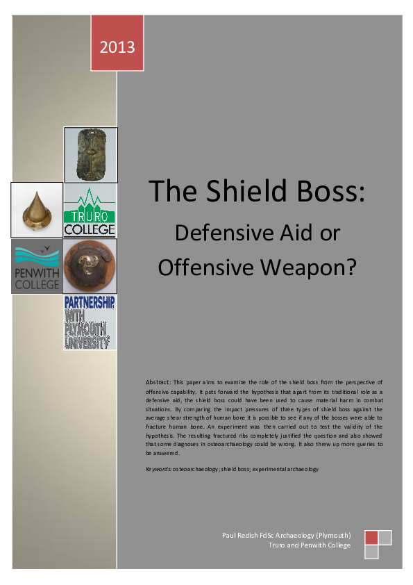 (PDF) The Shield Boss Paul Redish Academia.edu