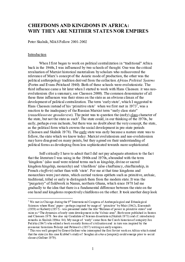 The chiefdom is an egalitarian political organization picture