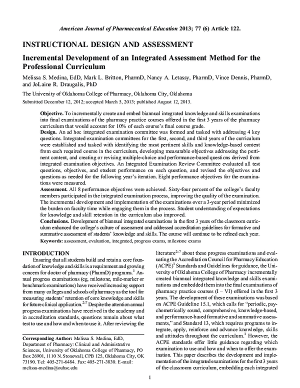 (PDF) INSTRUCTIONAL DESIGN AND ASSESSMENT Incremental Development of an ...