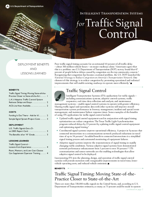 (PDF) Poor traffic signal timing accounts for Traffic Signal Timing: