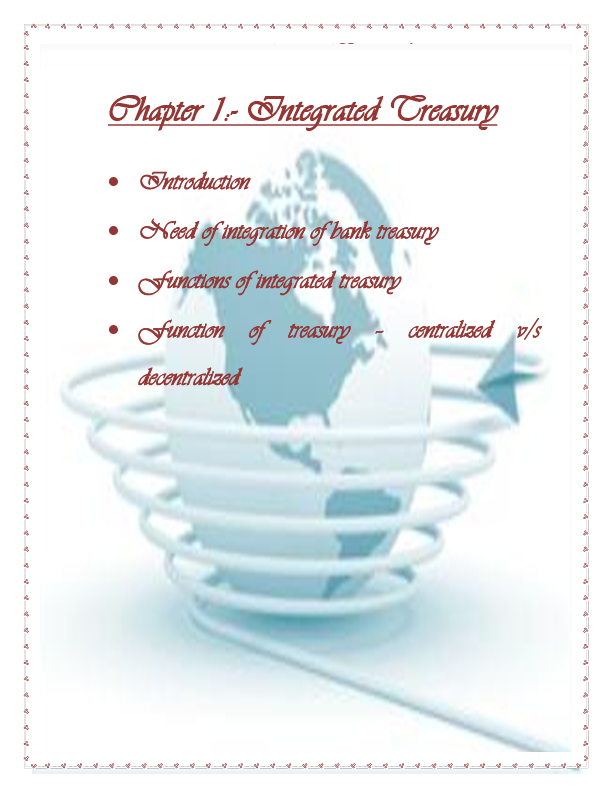 (DOC) Chapter 1Integrated Treasury · Introduction · Need of