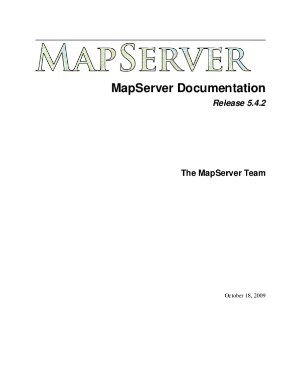 (PDF) MapServer Documentation