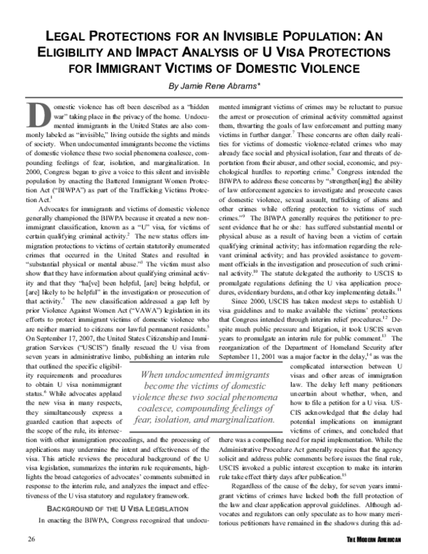 (PDF) Legal Protections for an Invisible Population: An Eligibility and ...