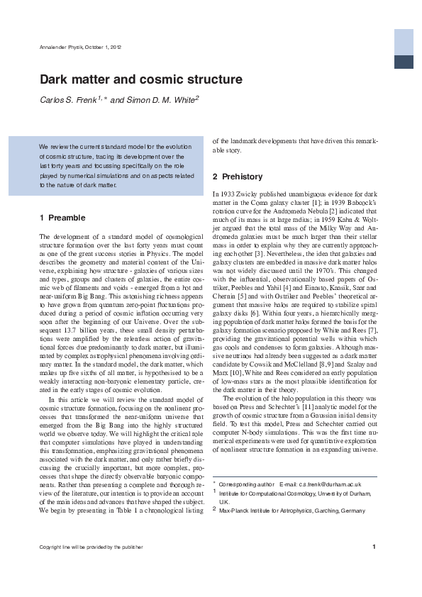 (PDF) Dark matter and cosmic structure
