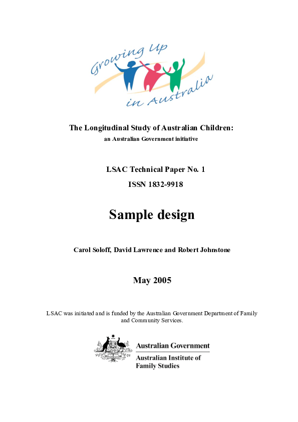 (PDF) The Longitudinal Study of Australian Children Sample design