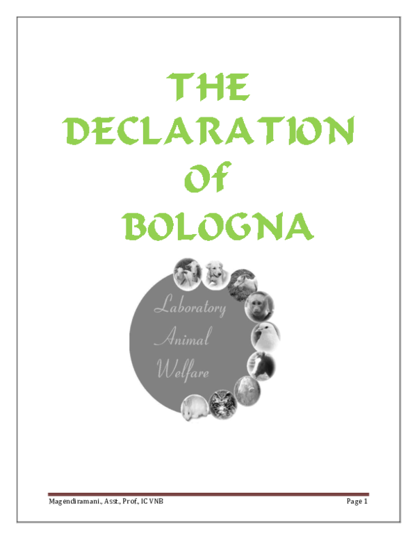(PDF) Declaration of Bologna magendira mani vinayagam Academia.edu