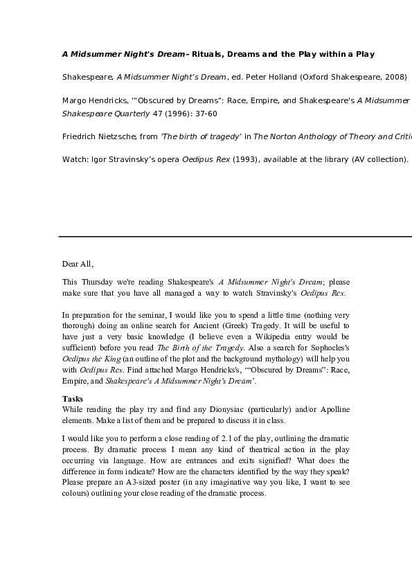 Midsummer night's dream analysis pdf image