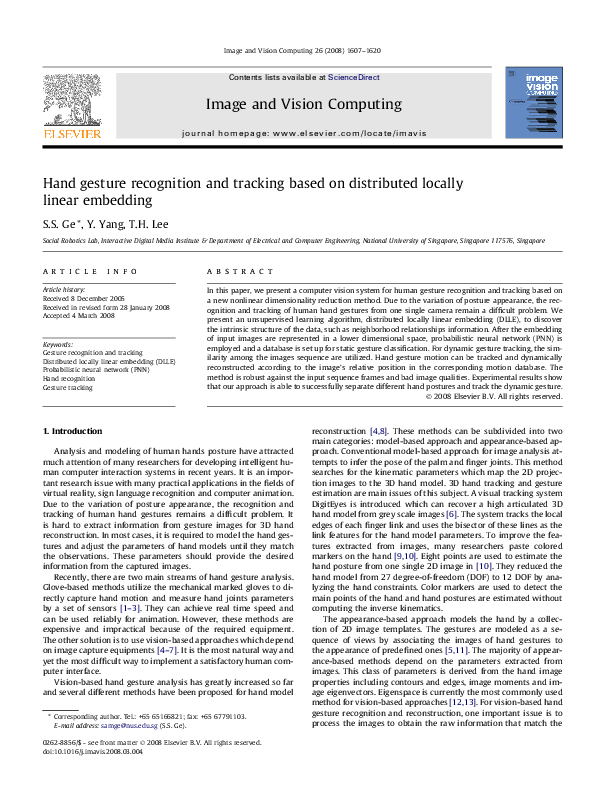 (PDF) Hand gesture recognition and tracking based on distributed ...