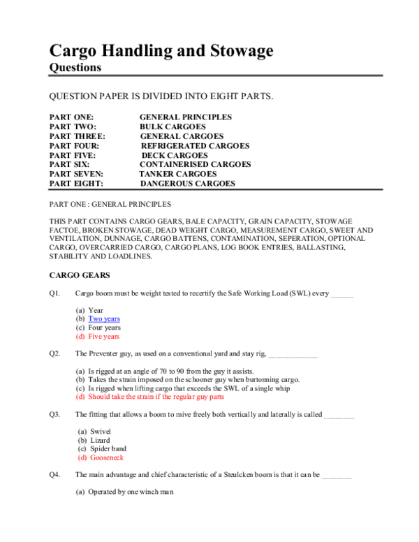 (PDF) Cargo Handling and Stowage Simion Laurentiu Academia.edu