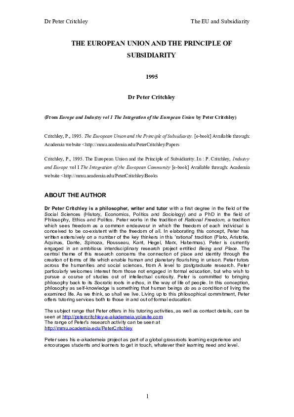 Subsidiarity essay image