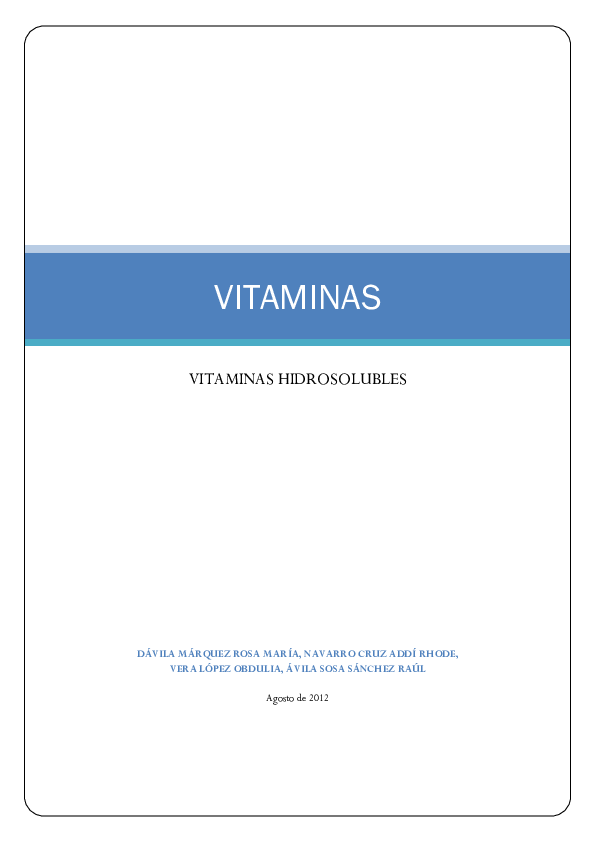 vitaminas hidrosolubles sus coenzimas derivadas y sus funciones