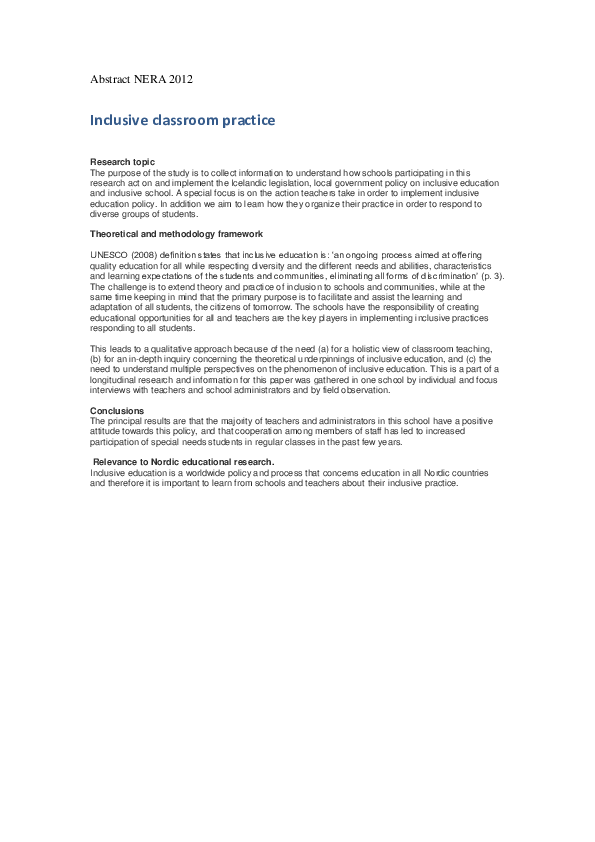 Research proposal on inclusive education pdf picture