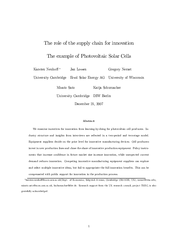 (PDF) The example of Photovoltaic Solar Cells