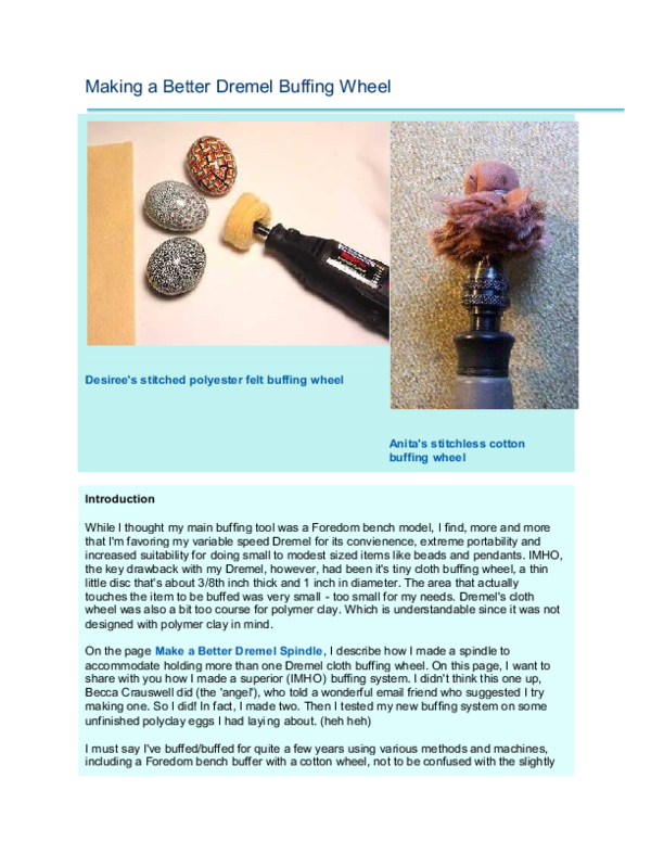 (PDF) Making a Better Dremel Buffing Wheel Tutza Academia.edu
