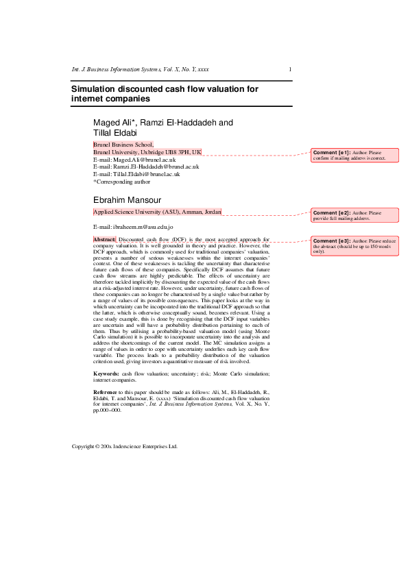 Dcf model example picture