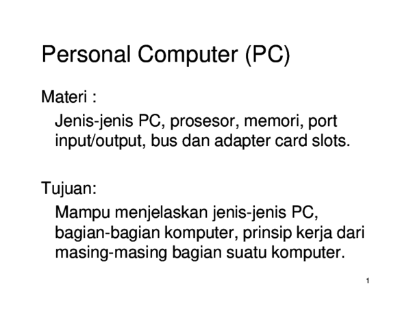 (PDF) Personal Computer (PC)