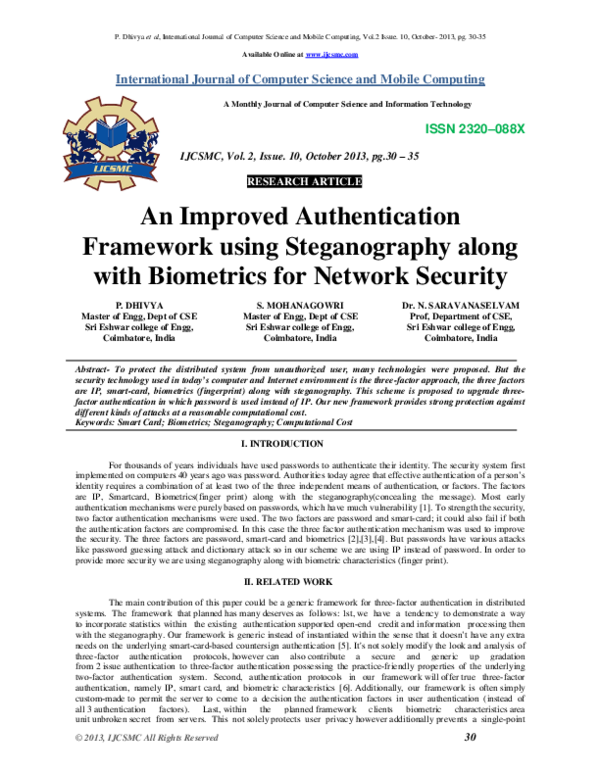 (PDF) An Improved Authentication Framework using Steganography along ...