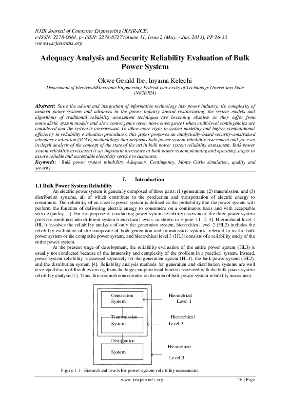 (PDF) Adequacy Analysis and Security Reliability Evaluation of Bulk ...