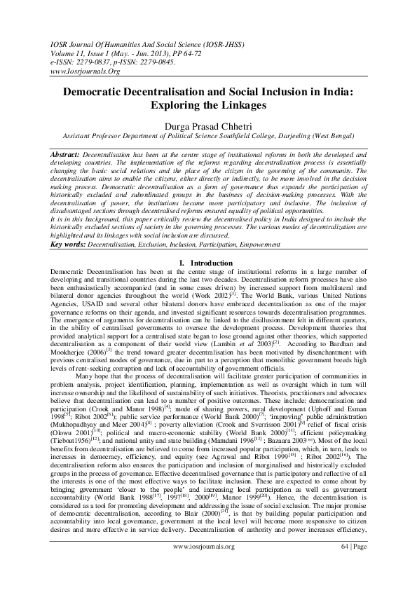 What is democratic decentralisation pdf image