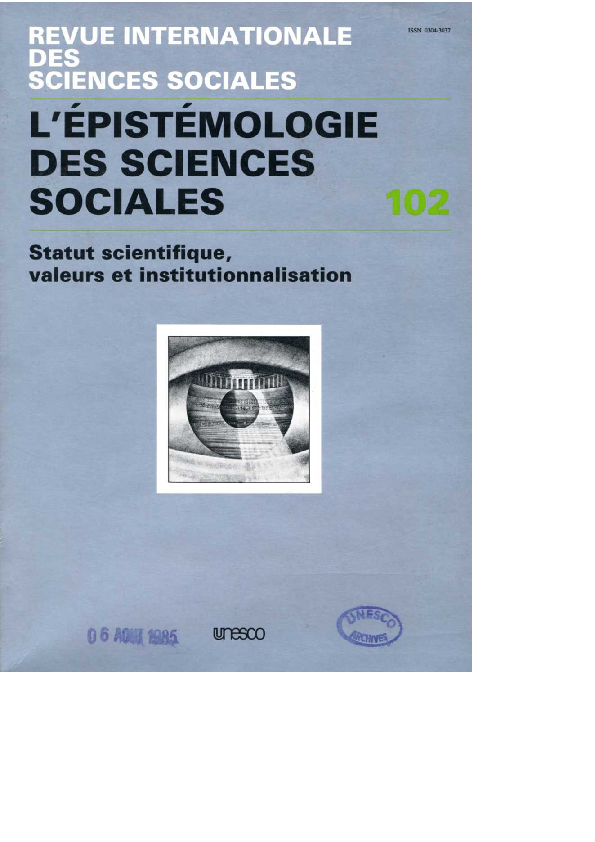 Pdf L Epistemologie Des Sciences Sociales Daniel Dufourt Academia Edu