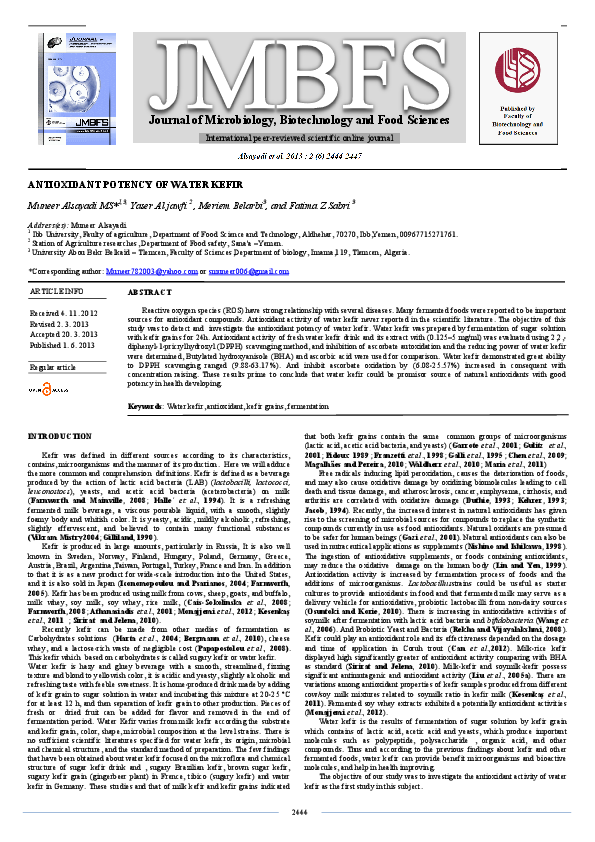 (PDF) Journal of Microbiology, Biotechnology and Food Sciences