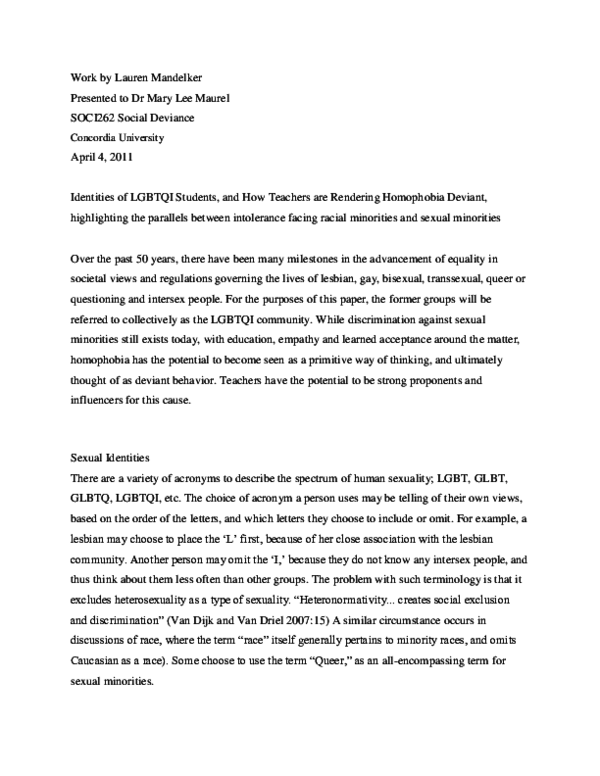 Homosexuality deviance essay picture