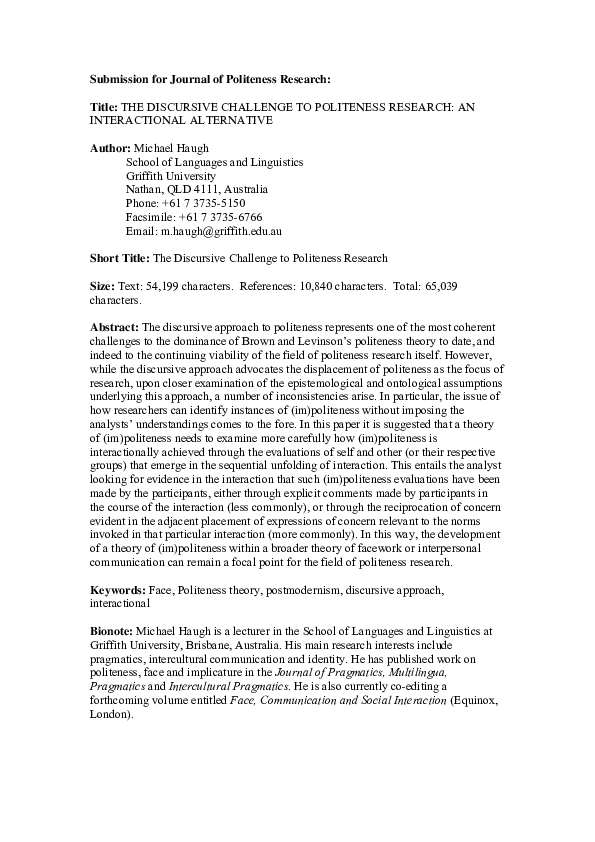 Journal of politeness research picture