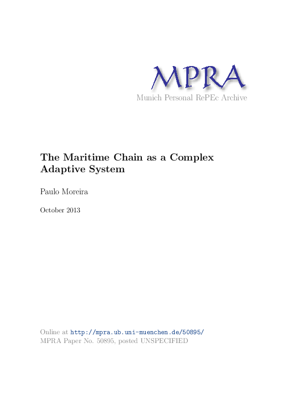 (PDF) The Maritime Chain as a Complex Adaptive System