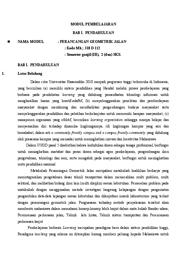 Pdf Modul Pembelajaran Bab I Pendahuluan Nama Modul Perancangan