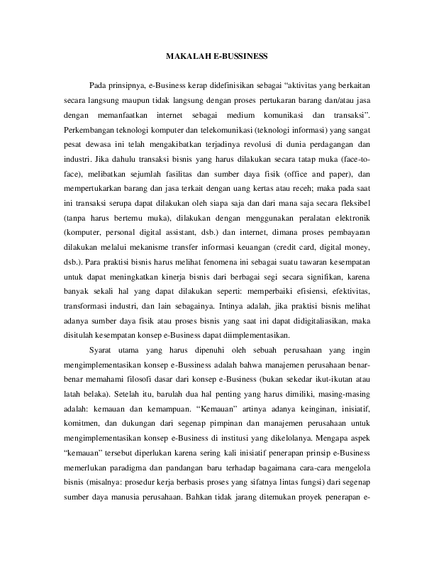 Pdf Makalah E Bussiness Areph Waelah Academia Edu