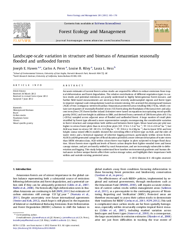 (PDF) Landscape-scale variation in structure and biomass of Amazonian ...