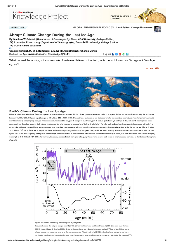 Ice age climate change image