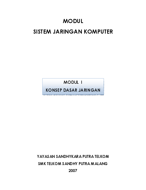 Pdf Modul Sistem Jaringan Komputer