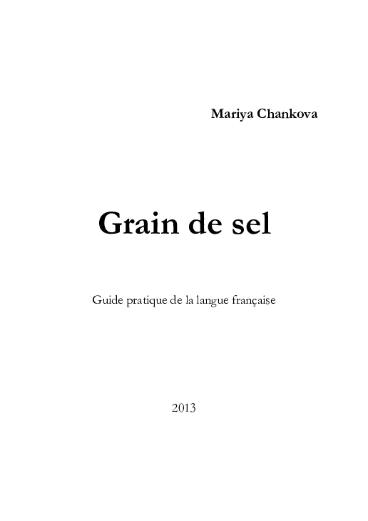 PDF) Grain de sel. Guide pratique de la langue française