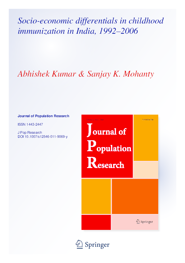 (PDF) State of child health among poor and non-poor in urban India