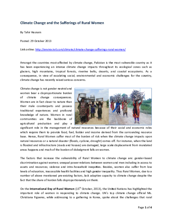 (PDF) Climate Change and the Sufferings of Rural Women