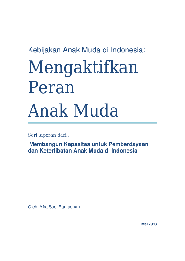 (PDF) Laporan 1_Kajian Kebijakan Anak Muda Indonesia