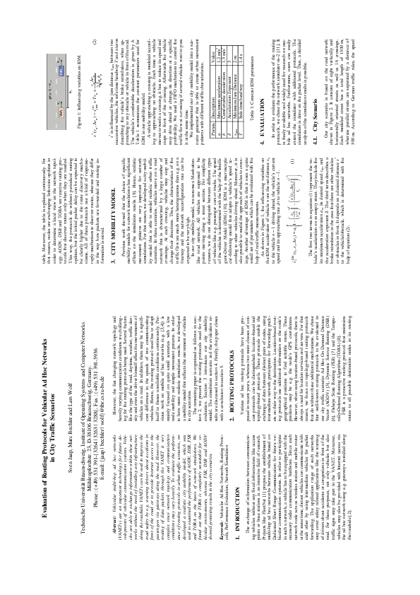 (PDF) Evaluation of Routing Protocols for Vehicular Ad Hoc Networks in ...