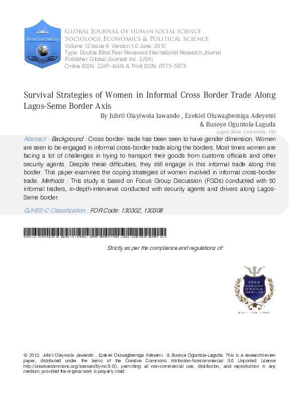 (PDF) Survival Strategies of Women in Informal Cross Border Trade Along ...