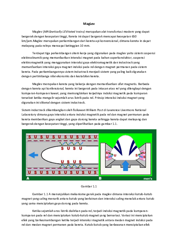 (DOC) MagLev Maglev (MAGnetically LEVitated trains