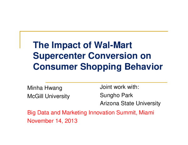 (PDF) The Impact of Wal-Mart Supercenter Conversion on Consumer ...