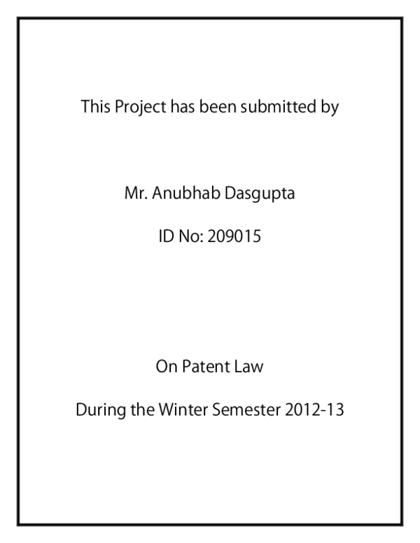 Utility Patent In India