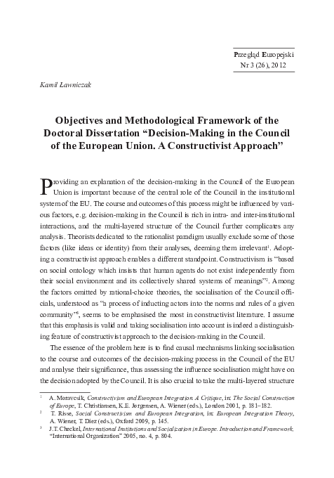Council european studies pre dissertation